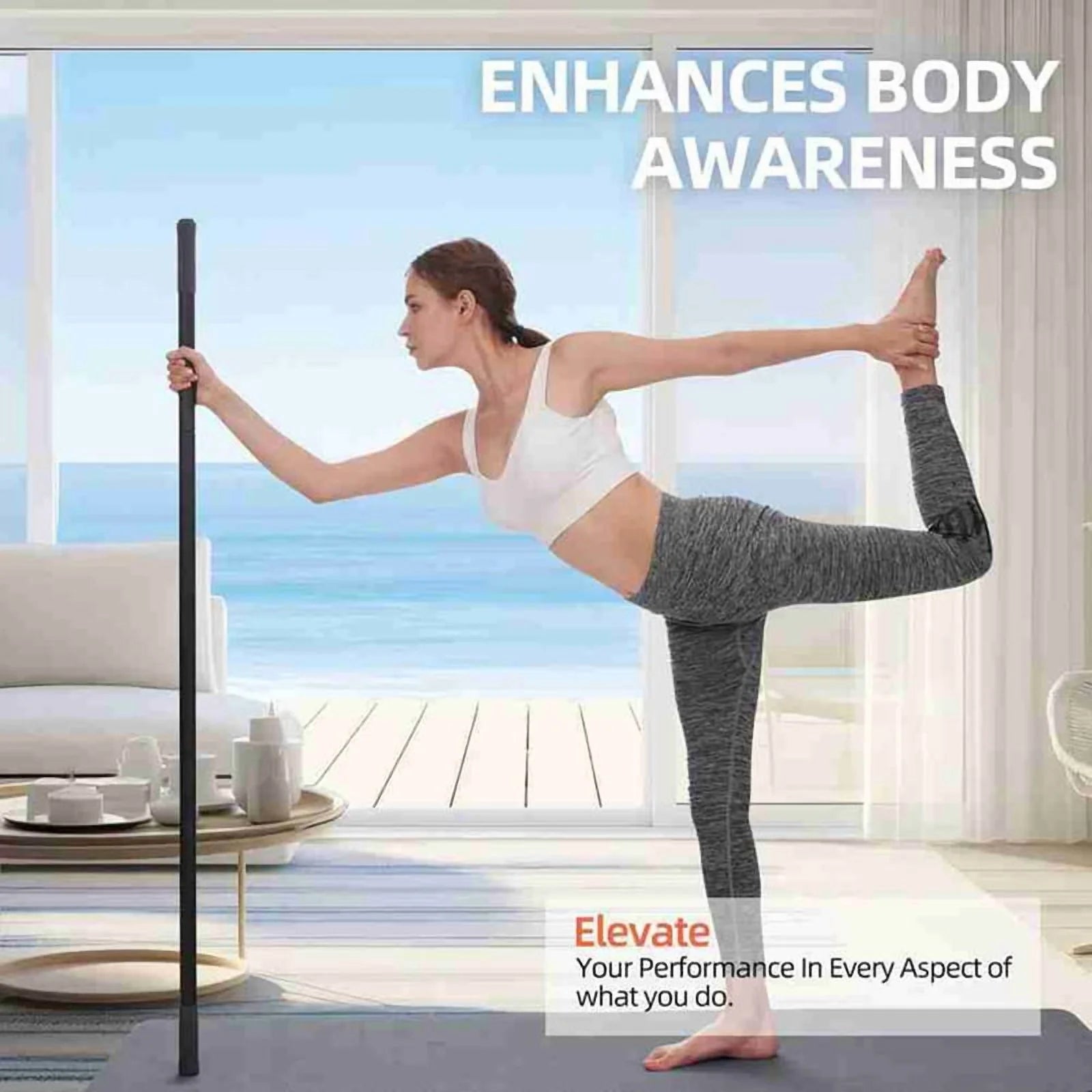 Adjustable Yoga Stretch Stick (5 ft)