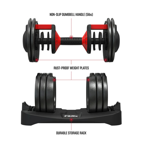 Adjustable Dumbbell Set (2-Pack, 52.5 lb Each)