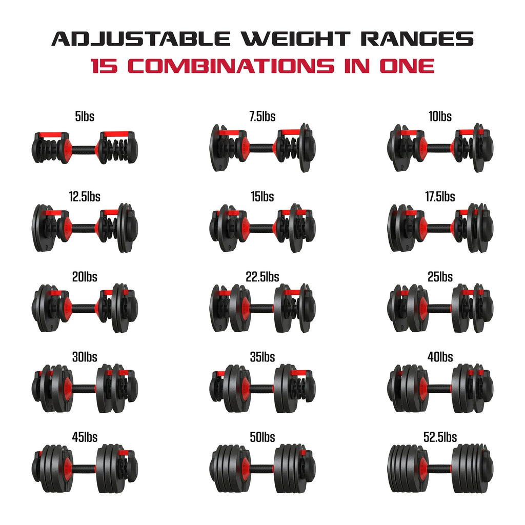 Adjustable Dumbbell Set (2-Pack, 52.5 lb Each)