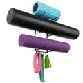 Wall-Mounted Yoga Mat & Foam Roller Rack