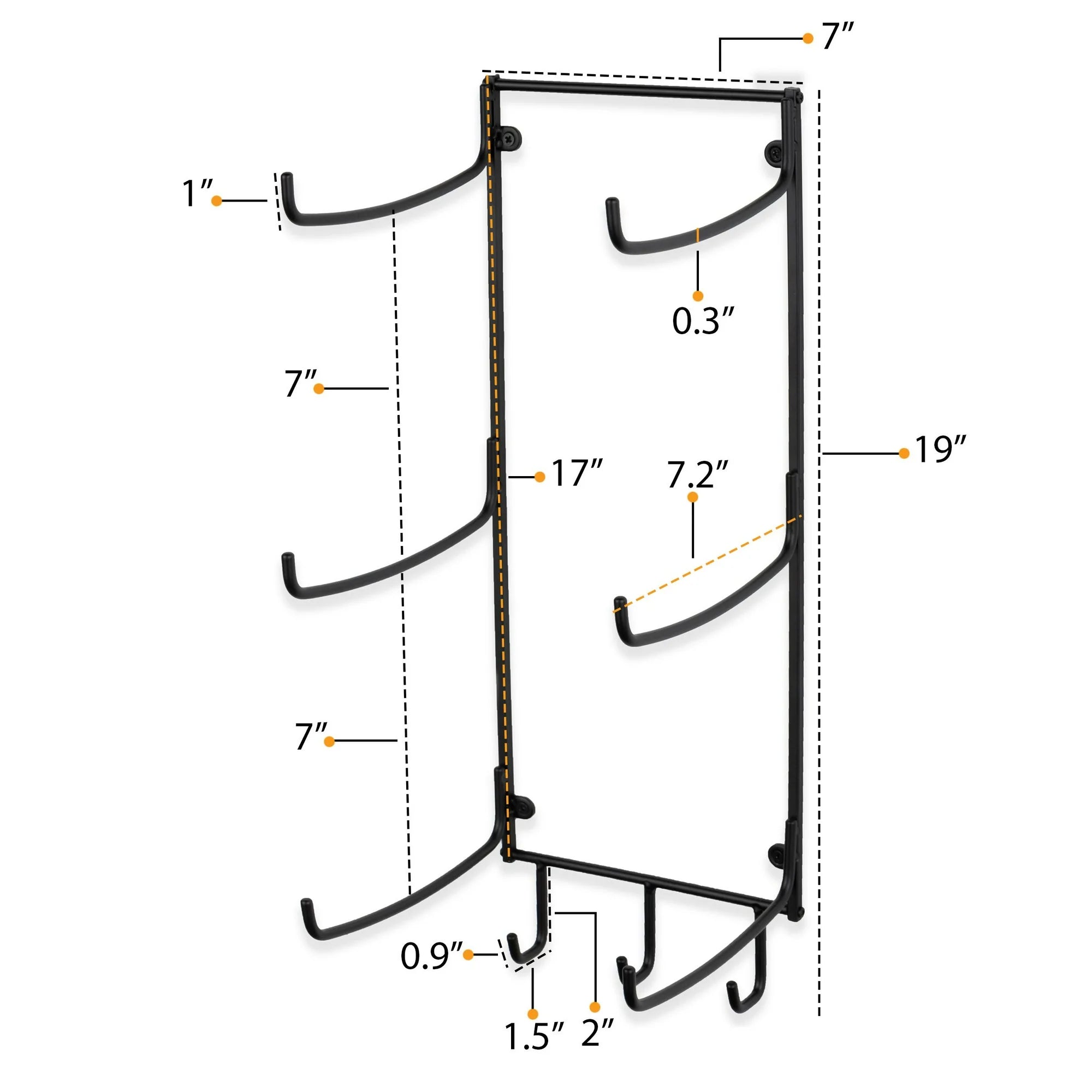 Wall-Mounted Yoga Mat & Foam Roller Rack